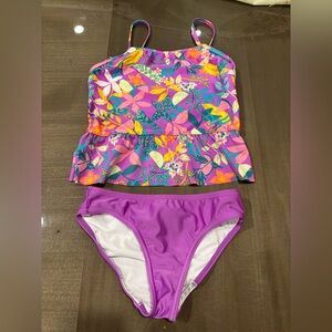 Floral Purple Kids Swim Set